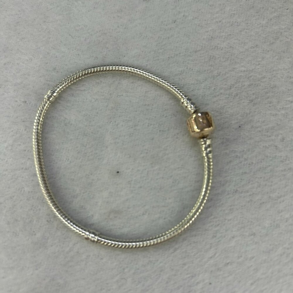 Authentic Pandora Moments Snake Chain Bracelet 14k Gold Clasp 8.1 Inches